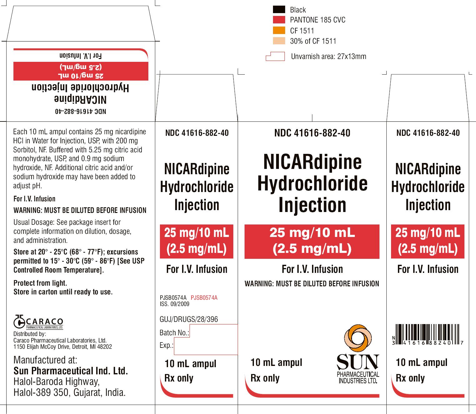 nicardipine-10mL ampul carton