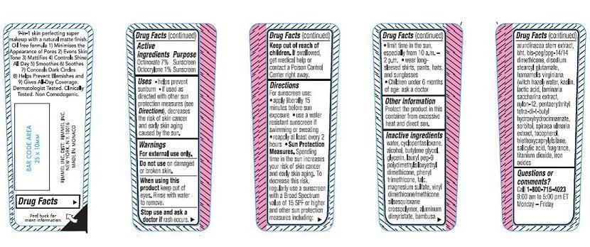 Matte SPF 15 Drug Facts Box