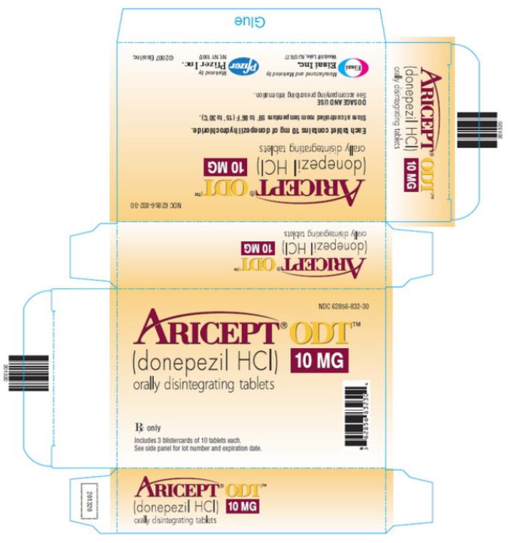 NDC 62856-832-30  ARICEPT® ODT™ (donepezil HCl) 10 MG orally disintegrating tablets