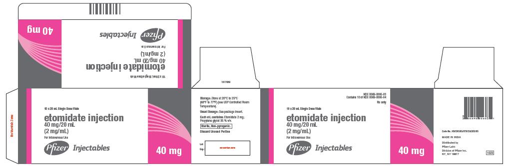 Etomidate injection 20 mg per 10 ml vial label