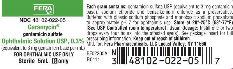 Garamycin Ophthalmic Solution Bottle Label