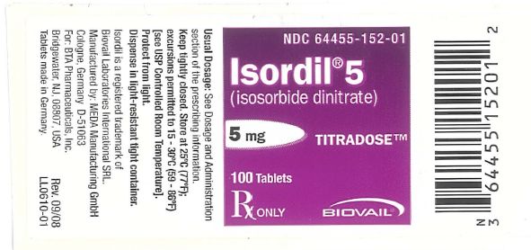 Isordil - 5 mg Label