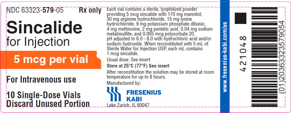 Principal Display Panel – Sincalide for Injection 5 mcg per vial – Tray Label