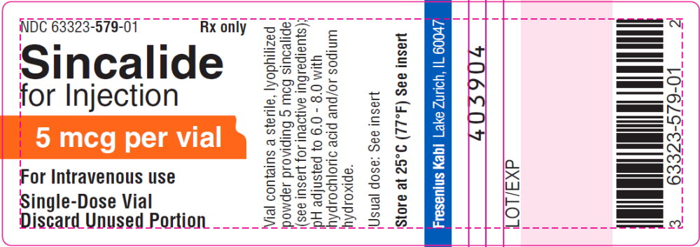 Principal Display Panel – Sincalide for Injection 5 mcg per vial – Vial Label