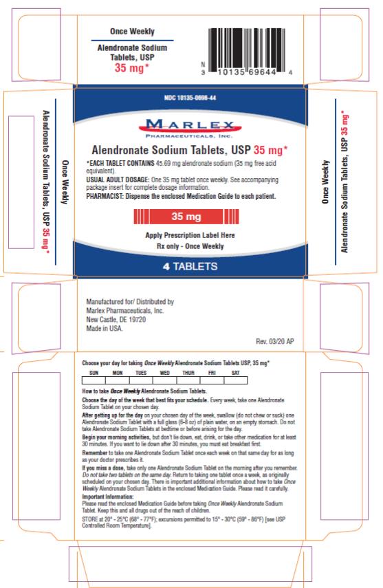 PRINCIPAL DISPLAY PANEL - 35 mg Tablet Blister Pack Carton 4 Tablets Rx only NDC 10135-0696-44 Once Weekly