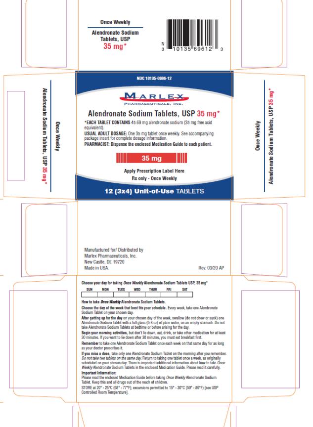 PRINCIPAL DISPLAY PANEL - 35 mg Tablet Blister Pack Carton 12 (3×4) Unit-of-Us e Tablets Rx only NDC 10135-0696-12 Once Weekly