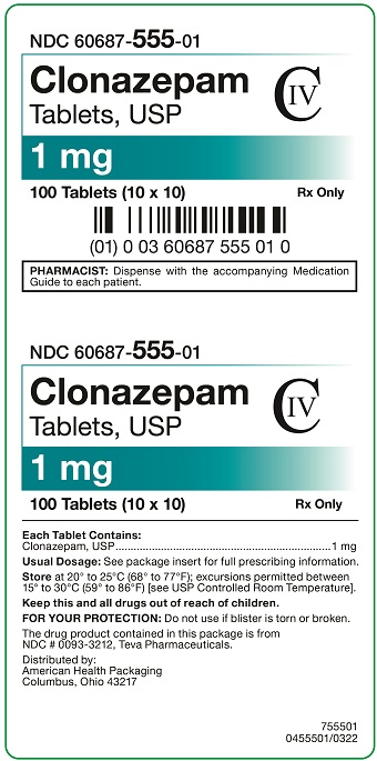 Teva Clonazepam 1mg