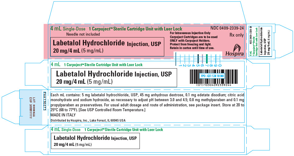 Labetalol Hydrochloride Injection, USP, 20 MG/ 4ML