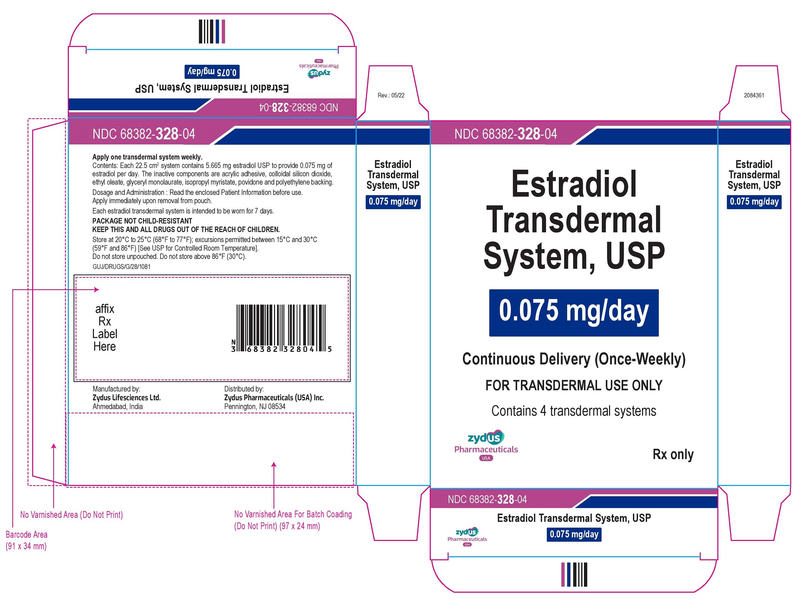 Estradiol Transdermal System, 0.025 mg/day