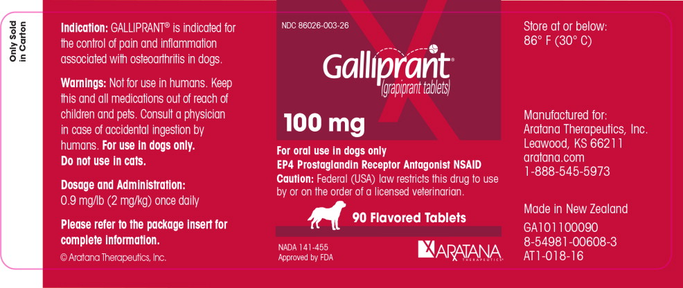 Principal Display Panel - Galliprant 100 mg Bottle Label