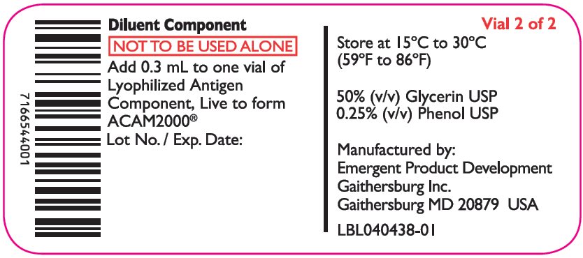 Diluent Component - Vial Label