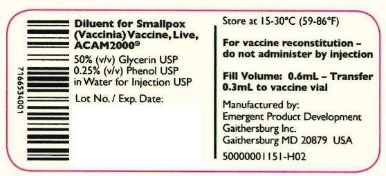 Diluent Component - Vial Label