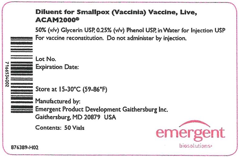 Diluent Component - 50 Vials Carton Label